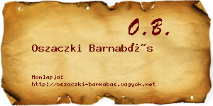 Oszaczki Barnabás névjegykártya
